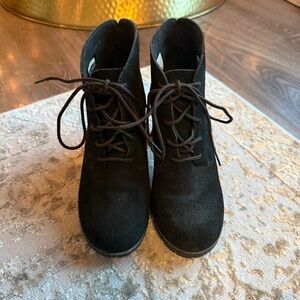Timberland Tillston High Heel Sued Black Lace-Up Boots